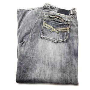 TK Axel Jeans Cotton Denim Gray Mid Rise 39/30 Stone Washed Relaxed Straight